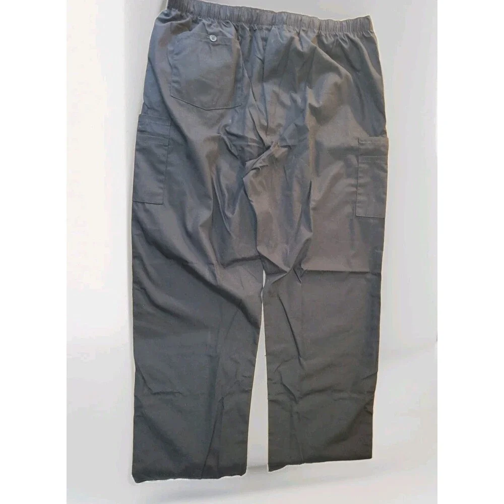 Landau Essentials Men's Cargo Scrub Pants Black XL Regular NWT 8555 Relaxed Fit